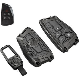 Zinc Alloy Key Fob Cover, Compatible with 2022-2025 Chevy Silverado 1500, GMC Sierra 1500, 2024-2025 Silverado Sierra 2500HD 3500HD (Model-A) for Pickup Truck