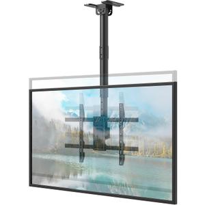 TV Ceiling Mount for Most 43-86 inch TV up to 132lbs, Adjustable Height Ceiling Mount TV Bracket with Swivel, Tilt, Fits Pitched/Vaulted Roof, Max VESA 600x400mm
