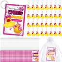 40 Set Cheer Gifts Bulk Duck Keychain You've Been Cheer Ducked Tags Bows Organza Bags for Cheerleader Team Gift (Rose Red)
