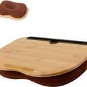 SUMISKY Lap Desk-Portable Laptop Table with Cushion Bamboo Platform Phone Holder S(15"x11")