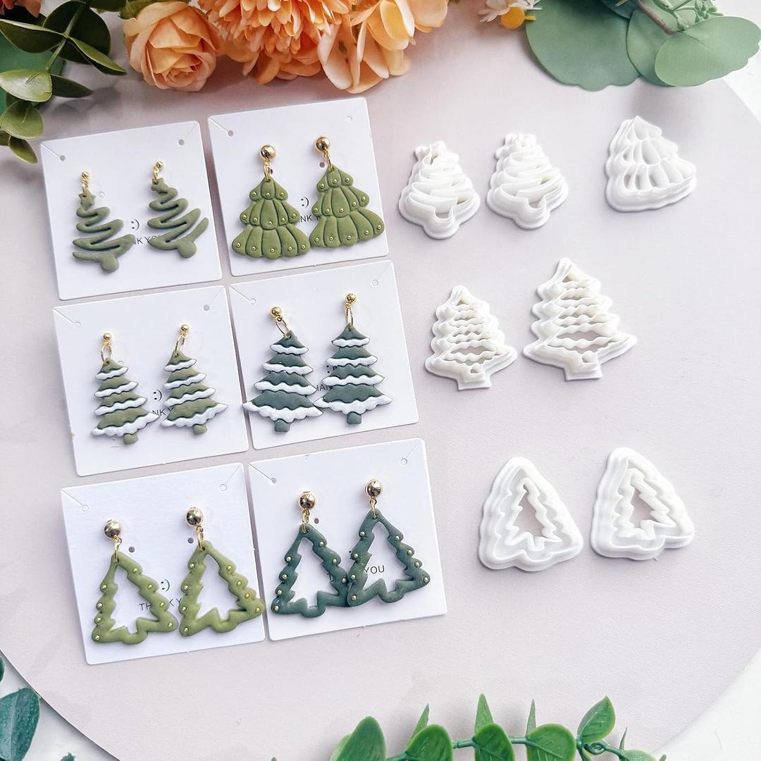 7pcs Christmas Tree Polymer Clay Cutter | Fall Clay Earring Cutters | Polymer Clay Cutter for Jewelry Making