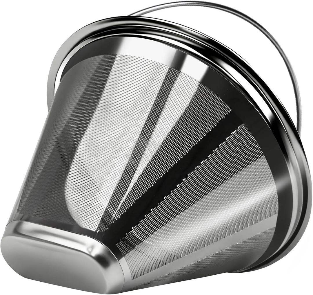 #4 Coffee Filter Reusable Coffee Filter Stainless Steel Coffee Filter Compatible with Technivorm Moccamaster KBGV KBT 79112 53923 59691 etc. Durable Stainless Steel Filter for Sustainable Brewing (1)