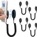 WALLFID 4-Pack Magnetic Remote Control Holders with Spring Ropes - Safely Secure Remotes & Small Items, Wall-Mount with Adhesive, Anti-Loss, Rapid Adsorption, Extendable Spring (Black 70 inch4 Pack)