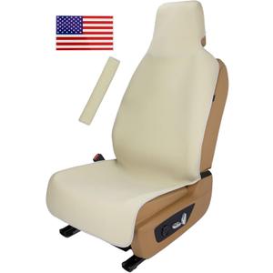 Waterproof Neoprene Car Seat Cover, Sweatproof Non-Slip Seat Protector, Universal Fit for Front Bucket or Rear Bench Seat of Cars, SUVs, Vans, Trucks, Compatible with Airbags and Armrests (Khaki)