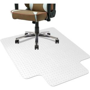Office Chair Mat for Carpet with Lip, Flat Shipping Heavy Duty Hard Clear Chair Mats, Under Desk Protector Floor Mat, Smooth Glide Plastic Rolling Computer ChairMat (32x48 Inch)