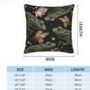 Vintage Frogs Lotus Flowers and Butterfly Throw Pillow Cover Set of 2 Decorative Square Pillowcase Throw Cushion Case for Bedroom, Living Room, Sofa, Couch and Bed, 18 x 18 Inches