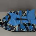 Queenmore Dog Life Jacket Ripstop Dog Shark Safety Vest Adjustable Preserver with High Buoyancy and Durable Rescue Handle for Medium Dogs, Blue Camouflage