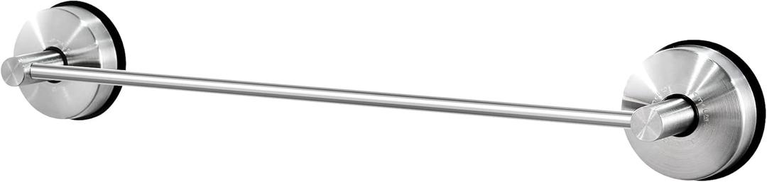 JOMOLA Towel Bar Suction Hand Towel Rack for Bathroom Stainless Steel Kitchen Towel Rail Holder Storage Hanger No Drilling Towel Bar Brushed Finish,17 inches (Silver)