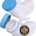 Urinals for Men Spill Proof by PerfectMed (2 Pack) - 32 oz/ 1000 ml | Portable Urine Bottle Bed Pan W/Glow in Dark Lid | Thick Plastic Pee Urinal Bottle