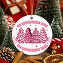 2 x Gift for Girls Ornament 2025, Oh Christmas Tree Ornament  Cute Pink Christmas Tree Decoration, Sweet Treat Cookie, Fun Holiday Dcor Gift for Girls, Friends, or Pink Lovers