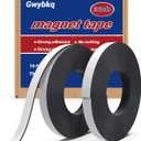 Magnetic Tape 2 Rolls 32ft Magnets with Strong Adhesive Backing Anisotropic Flexible Magnetic Strip(1rolls 16 feet x 1/2" Wide x 1/16" Thick)