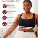 Momcozy Nursing Bras for Breastfeeding, FB011 Low-Impact Nursing Sports Bra Support Maternity Pregnancy Padded Wireless Bra (Black, L)