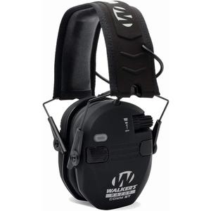 WALKER'S Razor Electronic Quad Muff w/ Bluetooth | 4 Mics 360-Degree Sound Capture 23dB NRR Hearing Protection Range Shooting Earmuffs w/ 2 AAA Batteries, Black