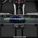 Floor Mats for 2016-2021 Honda Civic Sedan/Coupe/Type R/Insight,2017-2021 Hatchback All Weather TPE Floor Liners Custom Fit for Civic 2021 1st & 2nd Row & Door Sill Guards Anti-Slip Full Set Car Mats