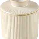 French Butter Dish with Lid for Countertop, Ceramic Butter Crock with Water Line, Butter Keeper Container Holder for Kitchen and Home, Glazed White