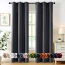 MIULEE Dark Grey Blackout Curtains for Bedroom Living Room 84 Inches Long 2 Panels, Thermal Insulated Room Darkening Drapes Solid Grommet Noise Reduction Light Blocking Window Treatments 40x84 Inch