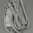 25Ft Extension Cord with Multiple Outlets, Flat Plug Power Strip Surge Protector with 25 Ft Long Cord, 6 Outlet 3 USB Ports (1 USB C), Multi Outlet Wall Plug for Travel, College, Dorm Room Essentials (White)