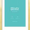 LaVie Home 18x24 Picture Frame Gold Poster Frame, Display Pictures 16x20 with Mat or 18x24 Without Mat, Stable and Sturdy Frame and Polished Plexiglass, Horizontal and Vertical Format of The Walls