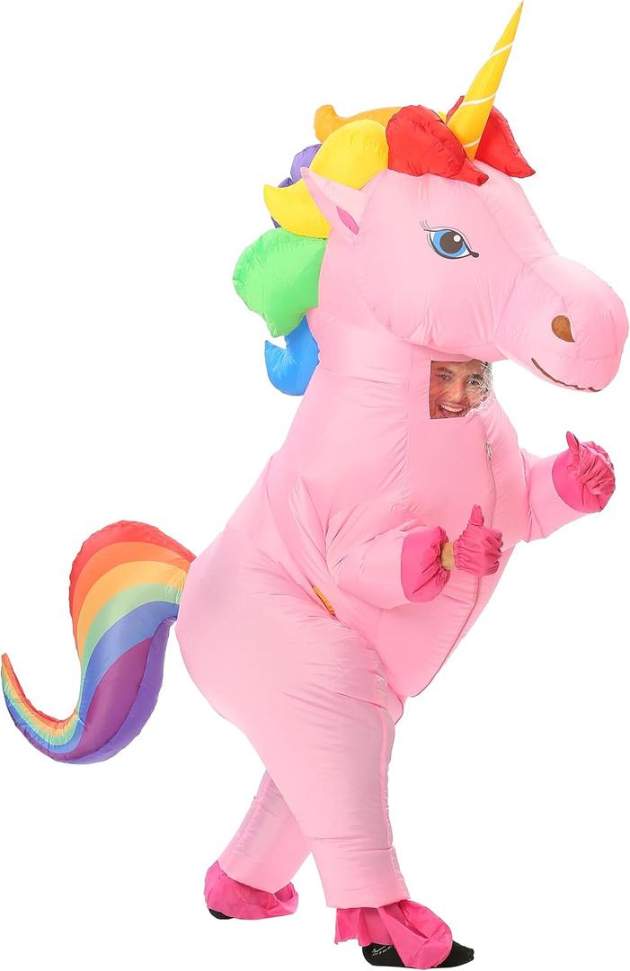 Unicorn Costume, Adult Size (Rainbow)