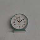 AYRELY 4.5" Analog Alarm Clock,Small Retro Desk Clock Battery Operated,Slient Metal Table Clock with Light for Living Room Decor,Bedroom,Bedside,Shelf (Green)