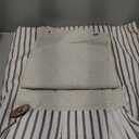 Farmhouse Shower Curtain,Beige and Gray Stripe,Button Curtain,Linen and Cotton Woven Fabric,Rustic Charm Country Chic Style,72x72 in