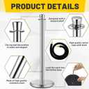 Wesiti 4 Pcs Stainless Steel Stanchion Post 2 Pcs 5 ft Velvet Rope Carpet Ropes and Poles Stanchions and Velvet Ropes Crowd Control Barriers Rope Safety Barriers for Party Theater (Silver, Black)
