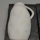 White Ceramic vase with Handle, Distressed Cement Texture, Boho Terracotta Large Pottery 10inch Tall, Rustic Farmhouse Decorative vases for Centerpieces, Unique Stoneware Jug for Flowers