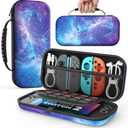 MoKo Carrying Case for Nintendo Switch 2(2025), Protective Hard Shell Portable Travel Carry Case Pouch holds 10 Cartridges with Pockets for Switch 2 Accessories and Games, Starry Sky