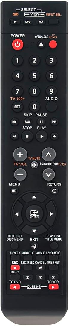 00084A AK59-00084A Replace Remote Control Applicable for Samsung DVD & VCR Combo DVD-VR375 DVD-VR370 DVD-VR375A DVDVR375 DVDVR370 DVDVR375A