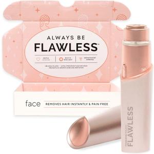 Finishing Touch Flawless Facial Hair Remover for Women, Rose Gold Electric Face Razor with LED Light, Recyclable Packaging
