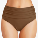 Tempt Me Women's High Waisted Bikini Bottom Tummy Control Ruched Bathing Suit Swim Bottom M