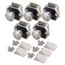 RDEXP Push Button Keyless Locks Latch Knob Cupboard 2cm/0.79in Mounting Hole for RV Drawer Cabinet Door Thickness 1.5-1.8cm Set of 5
