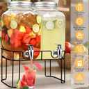 2 Gallon Glass Drink Dispensers For PartiesLemonade Beverage Dispenser With Stand And Spigot For BBQ, Picnic, Party,Laundry Detergent Dispenser