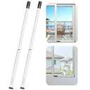 AceMining Sliding Door Security Bar, Heavy Duty Sliding Patio Door Lock Bar, 20-50inch Adjustable Multi-use Window Security Bars, Sliding Door Stopper, White, 2Pack