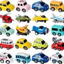 18 Pack Assorted Pull Back Cars and Airplanes Toy Set, Mini Die-cast Metal Friction Powered Vehicles Toy for Kids Boys Girls