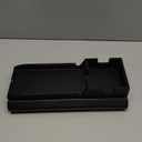 Bamboo Couch Arm Tray Table with Built-in Cup Holder, Foldable Anti-Slip Sofa Armrest Table for Drinks, Phone & Remote, Fits 4.716.9 in Armrests, Holds Cups up to 3.5 in Diameter (Black)