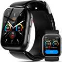 Smart Watch Blood Pressure, 1.95'' Blood Pressure Monitor Watch with Air Pump Cuff, Blood Pressure Watch for Sleep and Sports Tracking for Android iOS Supports Reminder Monitoring, Data Sharing etc (Dark Black)
