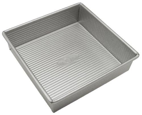 USA Pan Bakeware Nonstick Square Cake Pan, 8 Inch, Aluminized Steel 2 Pack