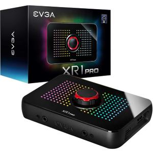 EVGA XR1 Pro Capture Card, 1440p/4K HDR Capture/Pass Through, Certified for OBS, USB 3.1, ARGB, Audio Mixer, PC, PS5, PS4, Xbox Series X and S, Xbox One, Nintendo Switch, 144-U1-CB21-LR