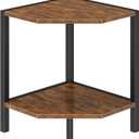 Creso hom Corner Shelf Stand, 2 Tier Industrial Corner Bookshelf, Multipurpose Standing Corner Display Shelf Countertop Organizer for Living Room Kitchen Bedroom Office, Rustic Brown