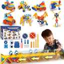 Building Block STEM Toys for Boys,  Robot Construction Car Toy, Engineering Tinker Toy Kit, 135 Pieces Building Blocks Educational 3+