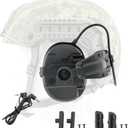 Electronic Hearing Protection for Shooting, Active Noise Cancelling w/Gel Pad Sound Amplification for Hunting-HW63 (Black Headset)