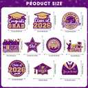 3 x 20 Pack Graduation Party Decorations 2026 - Congrats Grad Hanging Decor, Purple Gold Glittery Graduations Hanging Swirls Ceiling Streamers Ornaments for Class of 2026 Graduation Decorations Favors