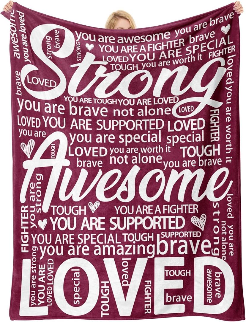 Inspirational Gifts for Women,Encouragement Blanket,Cheer Up/Get Well/Birthday Gifts for Women,Men,Patients,Friends, Cancer Care Hug Blanket  60'' x 50''