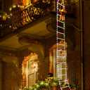 Christmas Decorations LED Ladder Lights with Climbing Santa Claus, 10ft Indoor Christmas Decorative Light - 8 Modes Xmas Lights Tree for Home Holiday Wall Window Xmas Decor (Multicolor)