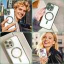 IAIYOXI Magnetic Clear Case for iPhone 17 Pro Max with Full Camera Lens Protection,Compatible with MagSafe,Plating Soft TPU Phone Case,Anti-Scratch Shockproof Slim Cover for Women Gilrs Men - Green