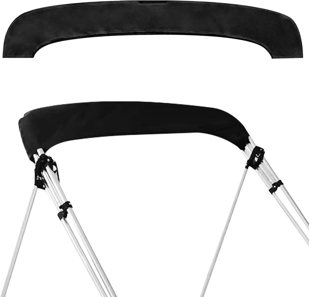 Bimini Top Storage Boot Cover, Bimini Top Boot Cover Replacement Canvas Waterproof and UV Protection, Fits Round Tube for Bimini Tops for Boats (79"-84" W, Black)