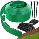 Landscape Edging Border - 60FT 4IN Tall Edging for Landscaping with 60 Stakes, 0.15" Thick No Dig Lawn Edging for Garden Border, Flexible Flower Bed Edging Borders for Yard, Terrace Board