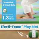 1.3" Thick Educational Baby Floor Play Mat 79x118, Basic Padded Memory Foam Kids Mat, Large Non-Slip Plush Playmat for Nursery Playroom Classroom (Race Track)