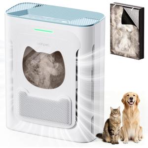 uahpet Pet Air Purifier, H13 HEPA Filter for Pet Hair, Dander & Odors, 2100 Sq Ft Coverage, Plug & Play No WiFi Required, Clog-Resistant Intake, Washable Pre Filter, Quiet 25dB